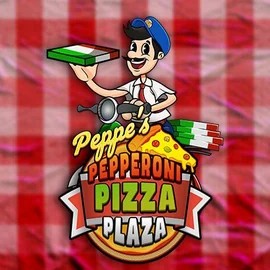 Peppe’s Pepperoni Pizza Plaza slot logo by Pragmatic Play at Mostbet Casino